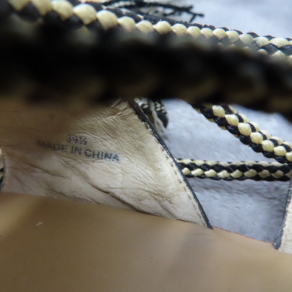 House of Harlow 1960 Leather Gladiator Sandals Lace Up Boho Raffia 39.5 US 9.5‎ - Picture 11 of 12